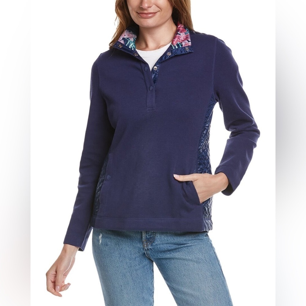 Tommy Bahama - NWT Hybrid Aruba Quilted Pullover Half Snap Blouse Size Small